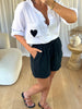 BLOUSE GAZE COEURS NOIR