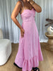 ROBE SOFIA RAYÉE FRAMBOISE