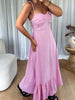 ROBE SOFIA RAYÉE FRAMBOISE