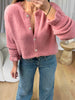 GILET ALPAGA FROUFROU VIEUX ROSE
