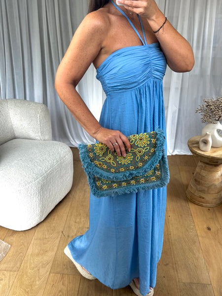 SAC POCHETTE INDIA BLEU