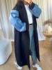 MANTEAU MANCHES DENIM NOIR