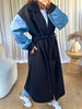 MANTEAU MANCHES DENIM NOIR
