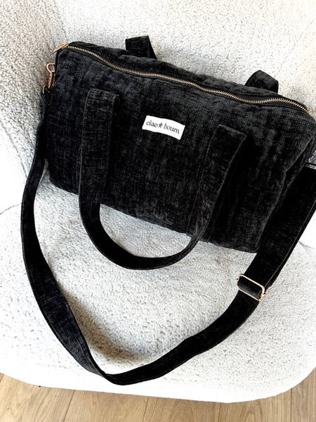 SAC BOWLING VELOURS NOIR