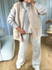 PANTALON AMPLE PINCE BEIGE