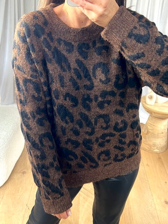 PULL LÉOPARD CHOCO
