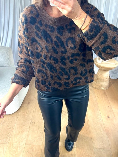 PULL LÉOPARD CHOCO