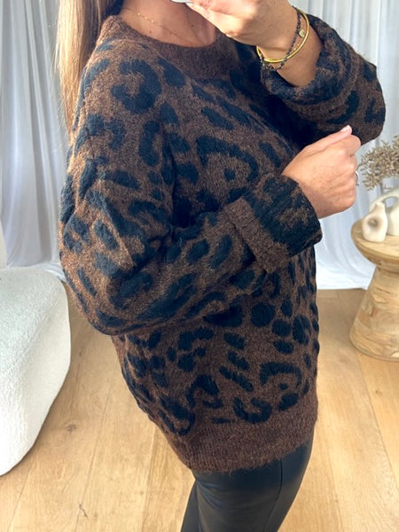PULL LÉOPARD CHOCO