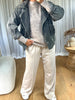 PANTALON AMPLE PINCE BEIGE