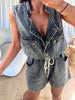 COMBI/SHORT DENIM GRUSS GRIS