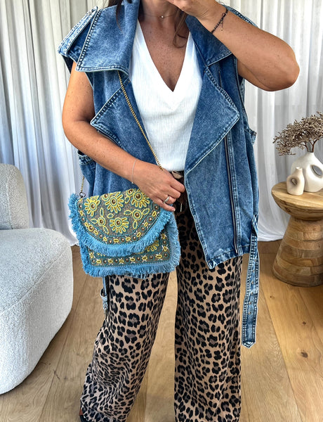 SAC POCHETTE INDIA BLEU