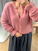 GILET ALPAGA FROUFROU VIEUX ROSE