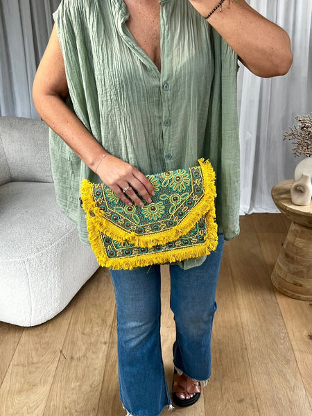 SAC POCHETTE INDIA JAUNE
