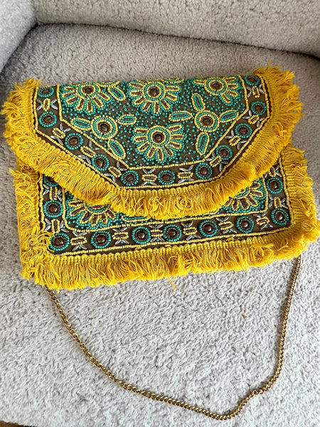 SAC POCHETTE INDIA JAUNE