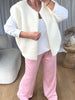 PANTALON AMPLE PINCE ROSE