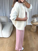 PANTALON AMPLE PINCE ROSE