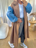 MANTEAU MANCHES DENIM CAMEL