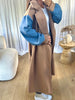 MANTEAU MANCHES DENIM CAMEL