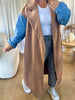 MANTEAU MANCHES DENIM CAMEL