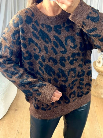 PULL LÉOPARD CHOCO