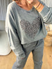 SWEAT COEUR LÉOPARD