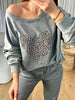 SWEAT COEUR LÉOPARD