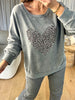 SWEAT COEUR LÉOPARD