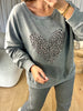 SWEAT COEUR LÉOPARD