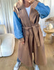 MANTEAU MANCHES DENIM CAMEL