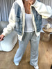 PANTALON AMPLE PINCE GRIS CLAIR