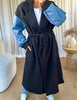 MANTEAU MANCHES DENIM NOIR