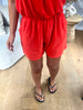 COMBI/SHORT ÉPONGE ROUGE/ORANGE