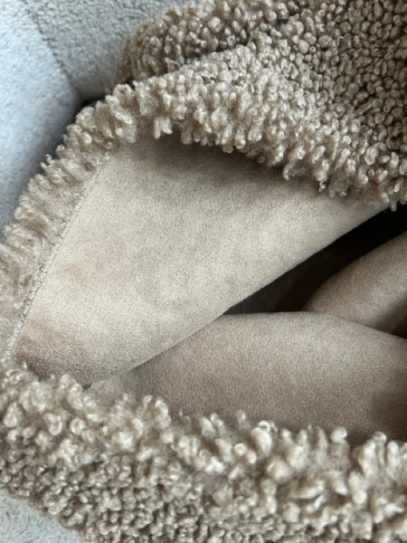 SAC BOUCLETTES HANSE CUIR TAUPE