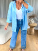 CHEMISE SATINÉE BLEU