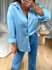 CHEMISE SATINÉE BLEU