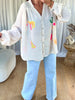 CHEMISIER MOTIFS FLUO BEIGE