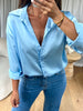 CHEMISE SATINÉE BLEU
