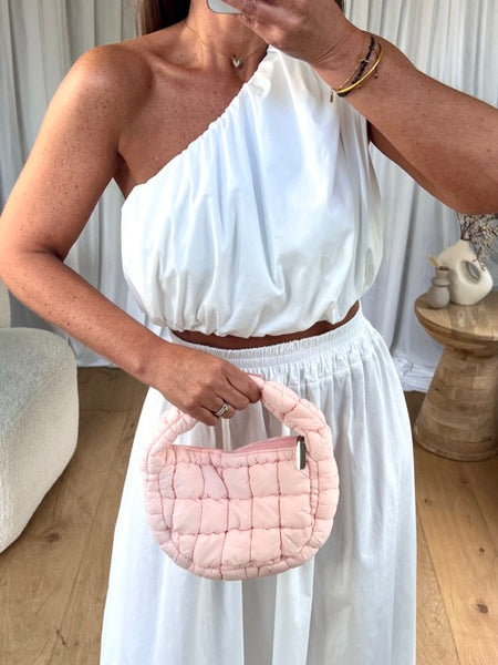 PETIT SAC MATELASSÉ ROSE PÂLE