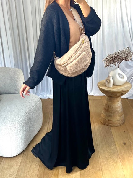 SAC BANANE BOUCLÉ TAUPE