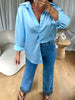 CHEMISE SATINÉE BLEU