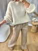 PANTALON AMPLE PINCE TAUPE
