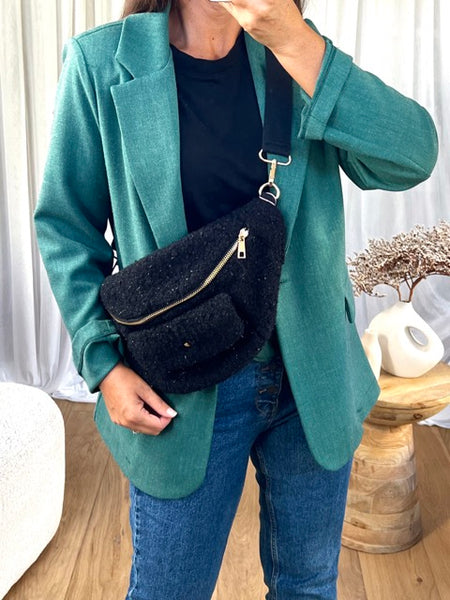 SAC BANANE BOUCLÉ NOIR