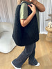 SAC BOUCLETTES HANSE CUIR NOIR