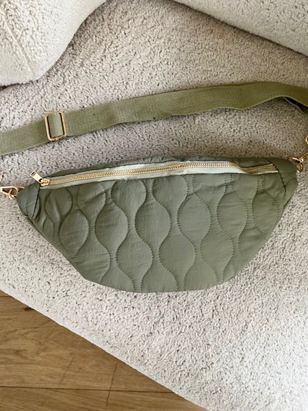SAC BANANE MATELASSÉ KAKI
