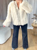 GILET/VESTE FOURRURE BEIGE