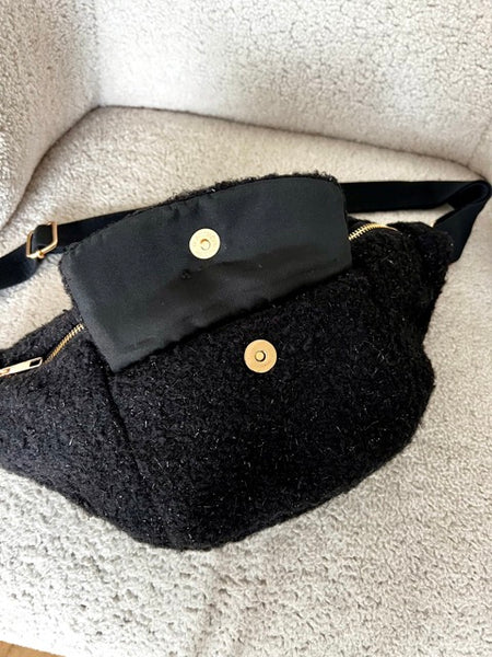SAC BANANE BOUCLÉ NOIR