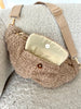 SAC BANANE BOUCLÉ TAUPE