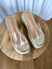 SANDALES COMPENSÉES TRANSPARENTES