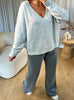 PANTALON AMPLE GRIS DÉLAVÉ