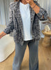 VESTE DENIM LÉOPARD GRIS
